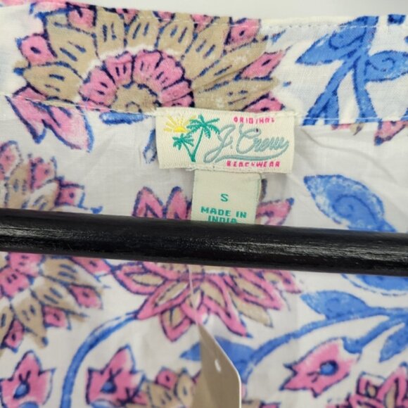 J. Crew Tassel Beach Tunic Top Cover Up Floral Patterned Size Small - Picture 4 of 10